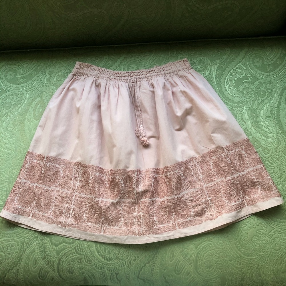 J.Crew Mauve Embroidered Skirt Size Medium